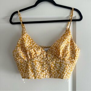 ⭐️3/$25 Polly Floral Yellow & White Women's Crop Top